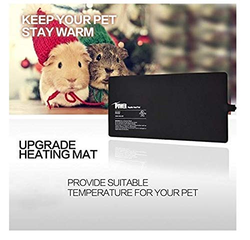 iPower 6 by 8-Inch 8 Watts Reptile Heating Mat with Temperature Controller Under Tank Warmer Terrarium Heat Pad for Reptiles and Amphibians, Black