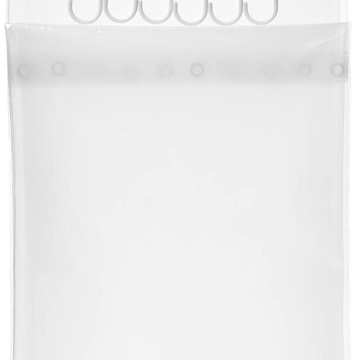 Basics Water Resistant 8-Gauge PEVA Shower Curtain Liner with Metal Grommets and Plastic Hooks, 78"L x 72"W, Clear 72" x 78"