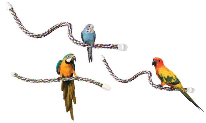 JW Pet Comfy Perch For Birds Flexible Multi-color Rope, Small - 32" Length 32"