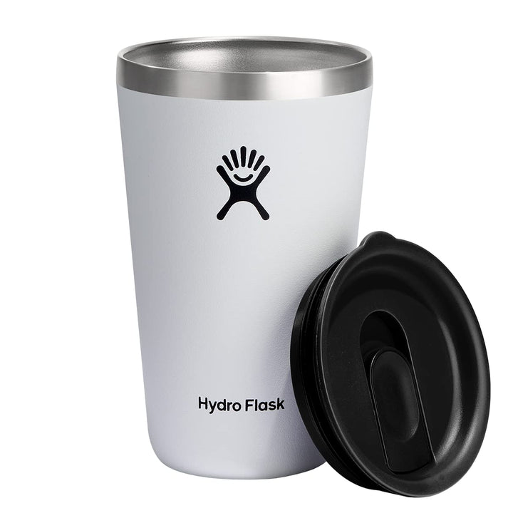 Hydro Flask All Around Stainless Steel Tumbler with Lid and Double-Wall Vacuum Insulation White 16 Oz