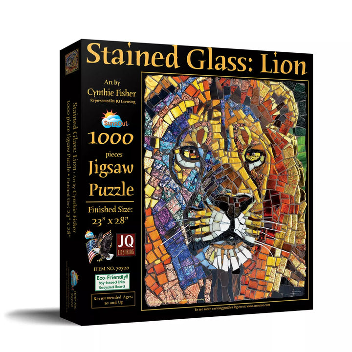 Sunsout Stained Glass Lion 1000 Pc Jigsaw Puzzle 70720