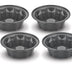 Cuisinart 086279084842 Mini-Metal-Bakeware, Pan, Steel Alloy Small (Pack of 4) Bundt Pan