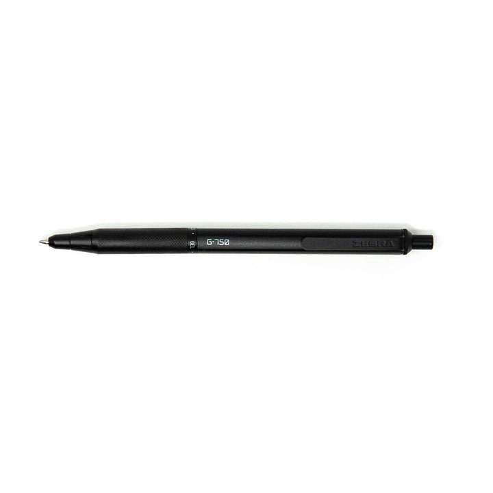 Zebra Pen G-750 Retractable Gel Pen, Black Brass Barrel, Medium Point, 0.7mm, Black Ink, 1-Pack