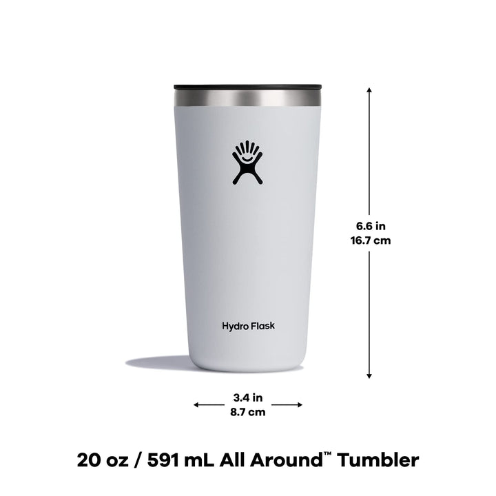 Hydro Flask All Around Stainless Steel Tumbler with Lid and Double-Wall Vacuum Insulation Agave 20 Oz