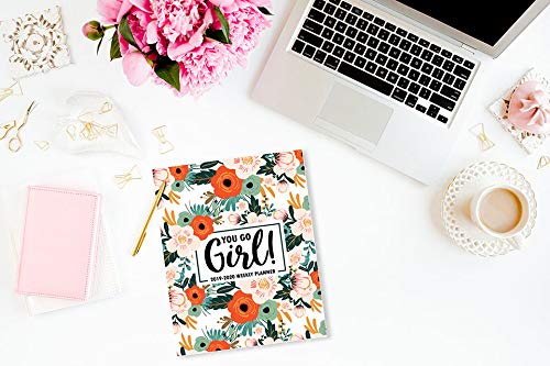 You Go Girl: 2019-2020 Weekly Planner: July 1, 2019 to June 30, 2020: Weekly & Monthly View Planner, Organizer & Diary: Orange Pink & Mint Florals 4457