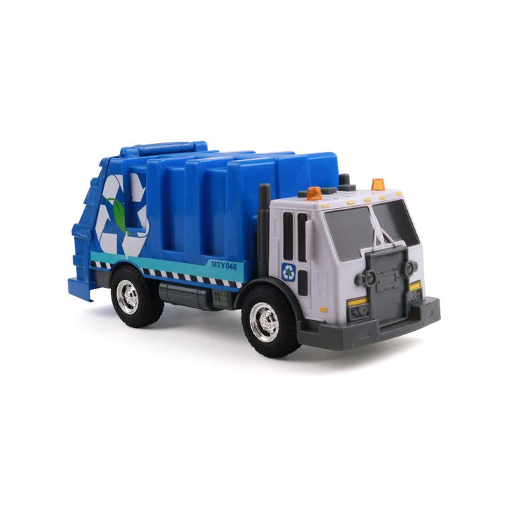 Mighty Fleet Rescue Force Garbage Truck Toy - Realistic Lights & Sounds, Detachable Recycling Bin, Durable Plastic, Ages 3+