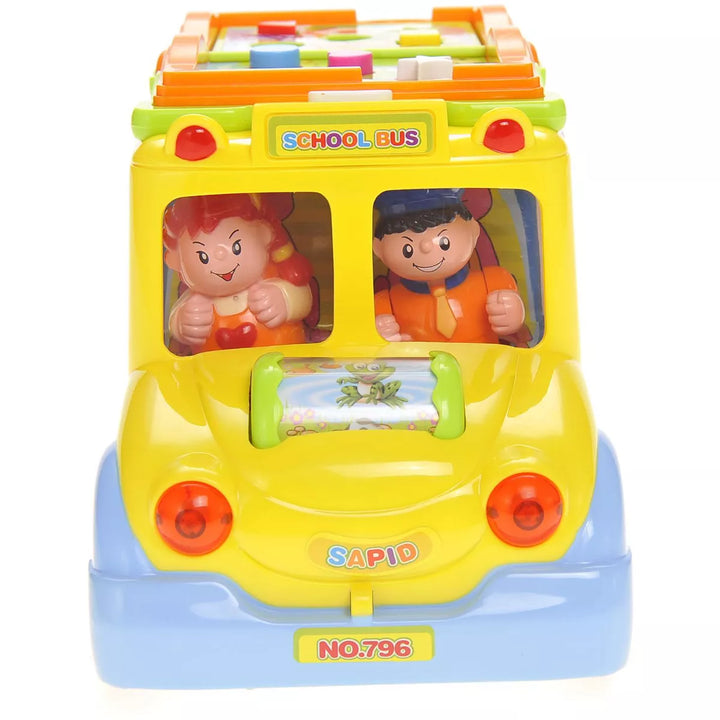 Ready! Set! Go! Educational Interactive School Bus Toy with Flashing Lights & Sounds, Great for Kids and Toddlers