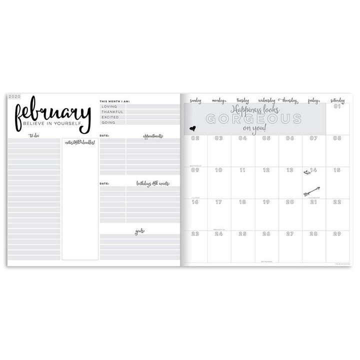 2020 Get Lost Best Life Large Monthly Goal and Reflection Oversized Desk Planner