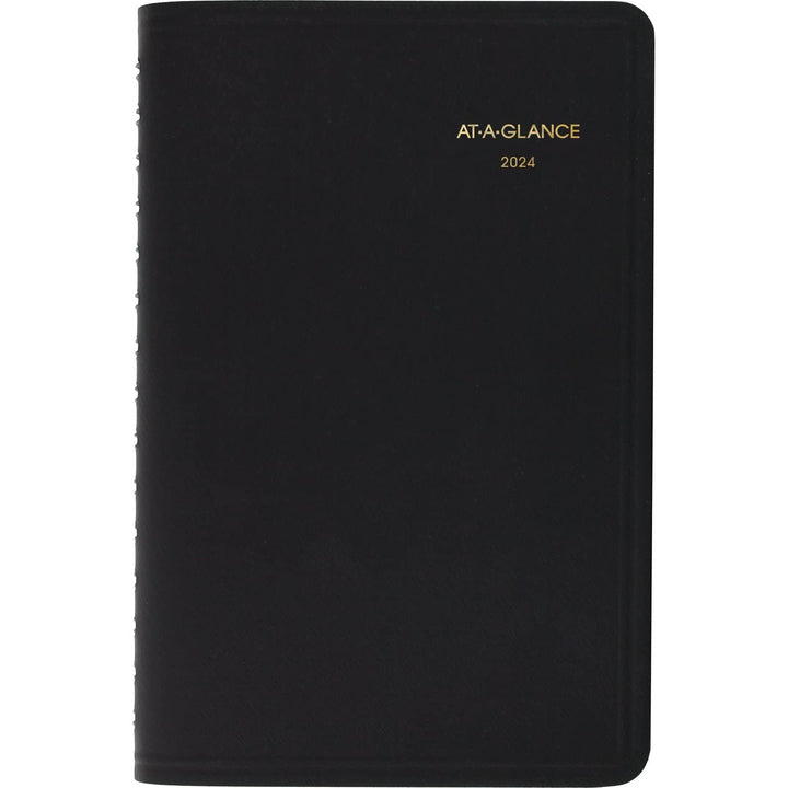 AT-A-GLANCE 2024 Daily Planner, Hourly Appointment Book, 5" x 8", Small, 24-Hour, Black (702030524) 2024 Old Edition