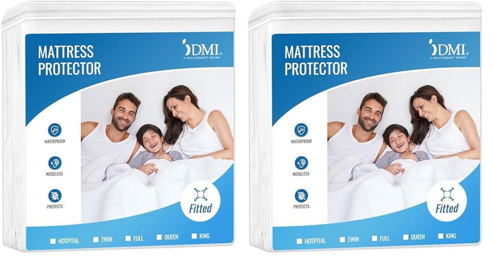 DMI Waterproof Mattress Protector, Mattress Pad, Waterproof Mattress Cover, Bed Pad and Bed Cover, Contoured Fitted Sheet Fit, King, Package May Vary