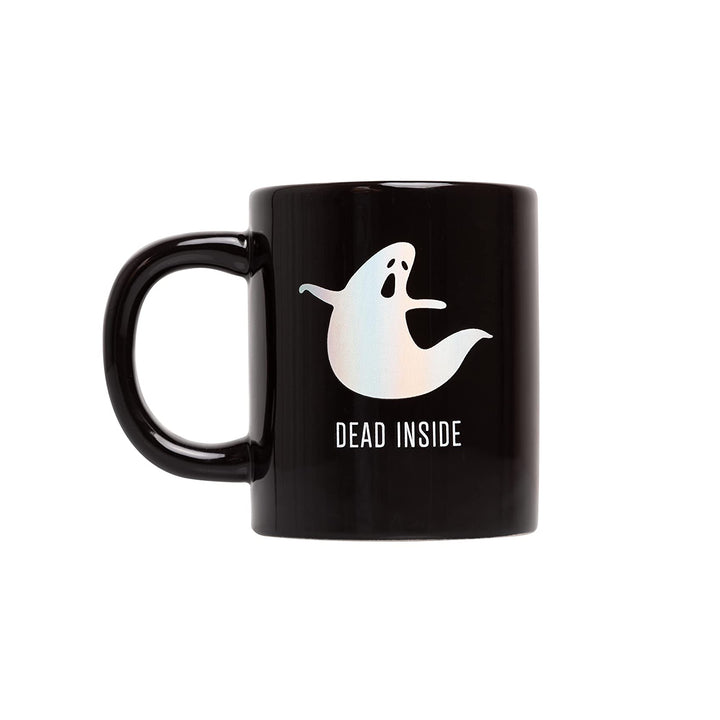 Pearhead Dead Inside Iridescent Ghost Coffee Mug, Halloween Ceramic Coffee Cup, Fall Home Decor, 13 oz Dead Inside Mug