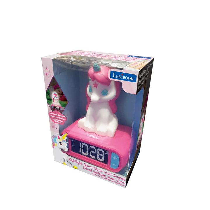 Lexibook - Unicorn Digital Alarm Clock for Kids with Night Light, Snooze and Unicorn Sound Effects, Childrens Clock, Luminous Unicorn, Pink Colour - RL800UNI