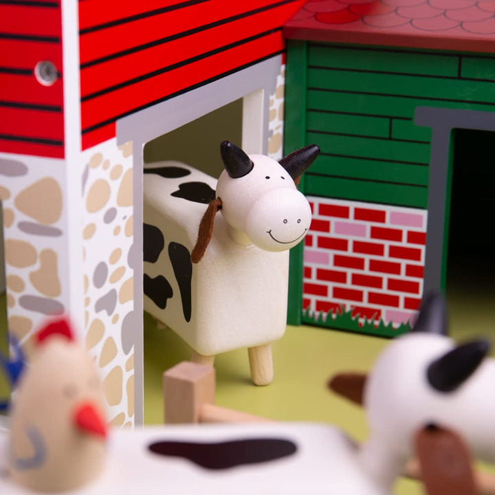 Wooden Farm Animals - 10 Farm Animals for 3 Year Olds, Farm Toys, Quality Farm Animals Figures Oldfield Farm, Gifts for Boys & Girls