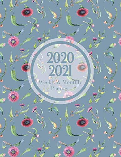 2020-2021 Monthly & weekly Planner: Blue Sky & Eucalyptus Cover Large Academic Schedule Organizer July 2020 to December 2021 | Daily Weekly Monthly ... | Appointments, Priorities, To Do List.