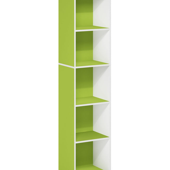 Furinno Pasir 3-Tier Open Shelf Bookcase, White/Green 11003WH/GR 3-Tier Cube