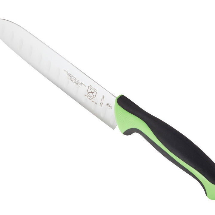 Mercer Culinary Millennia Colors 7-Inch Granton Edge Santoku Knife, Green 7" Santoku Knife (Granton Edge)