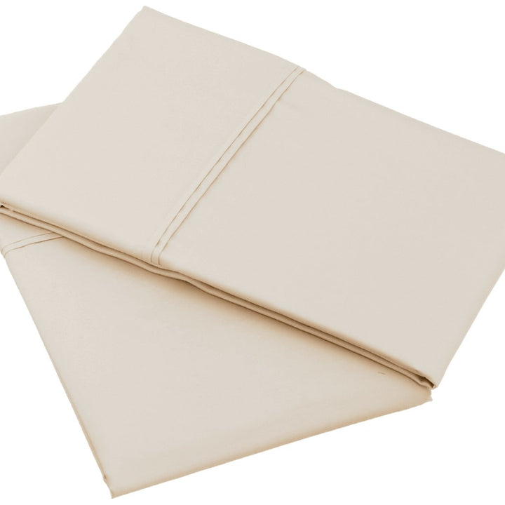 Basics 400 Thread Count Cotton Pillow Case, King, Set of 2, Beige, 40" L x 20" W, Pillows Not Included