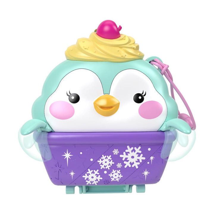 Polly Pocket Dolls & Playset, Snow Sweet Penguin Compact with 13 Accessories, Travel Toy with Fidget Exterior