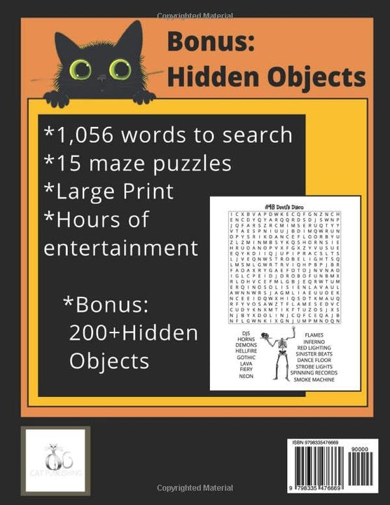 Word Search: Halloween Edition with Mazes and Bonus Hidden Objects