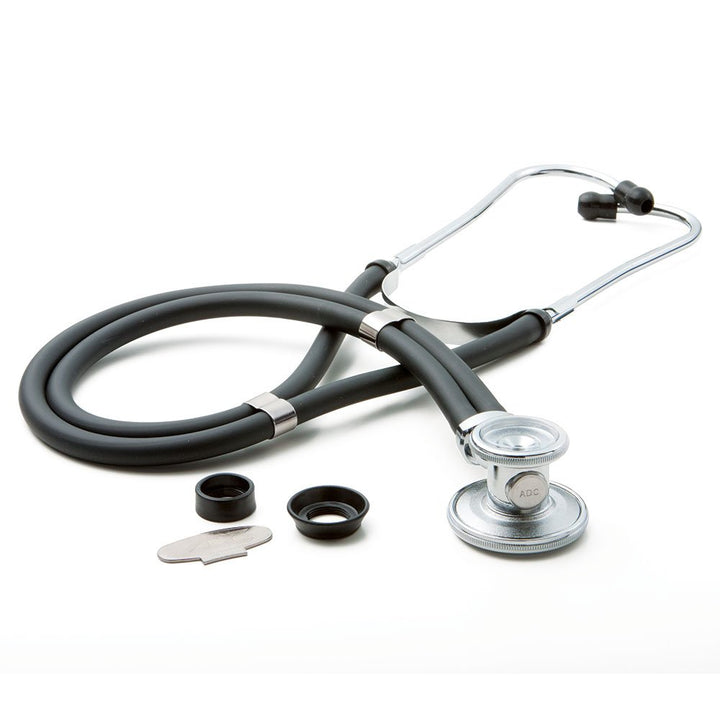 ADC 641BK Adscope Model 641 Sprague Stethoscope with 5 Interchangeable Chestpiece Options, Black