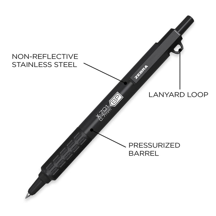 Zebra Pen X-701 Tactical Retractable Ballpoint Pen