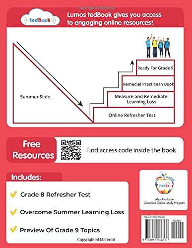 Lumos Back-to-School Refresher tedBook - Grade 9 Math: Back to School book to address Summer Slide designed for classroom and home use