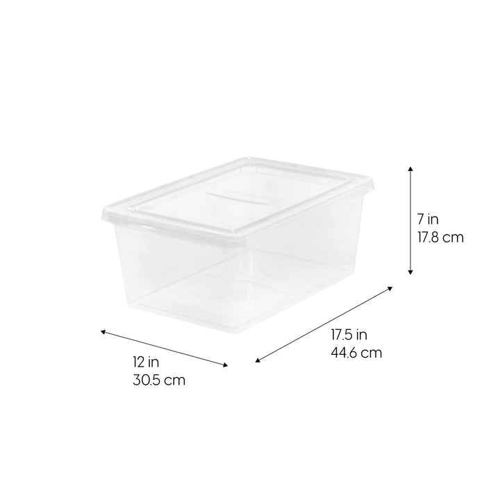 IRIS USA 68 Qt Clear Storage Box, BPA-Free Plastic Stackable Bin with Lid, Containers to Organize Closet Shelves, Clothes, Blankets, Towels, 6 Pack 68 Qt. - 6 Pack