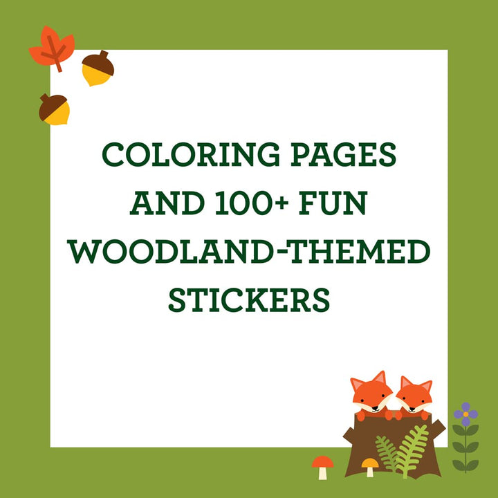 Petit Collage Coloring Book with Stickers Woodland