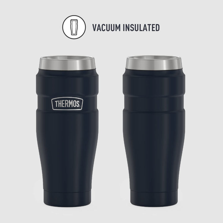 THERMOS Stainless King 16 Ounce Travel Tumbler, Matte Blue