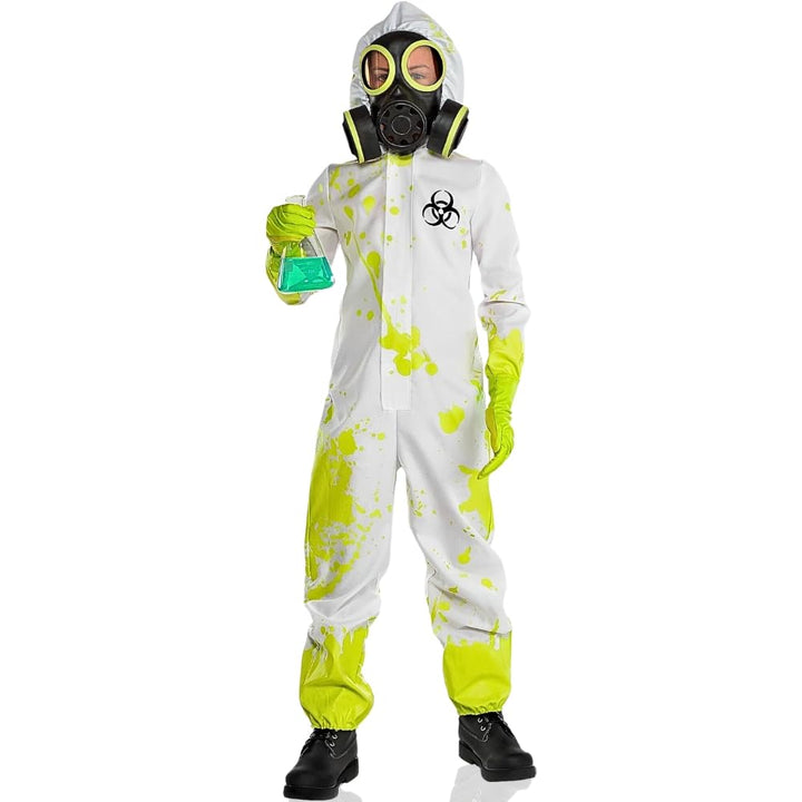 Amscan mens Glow Hazmat Set - Perfect Halloween Dress-up & Parties X-Large White