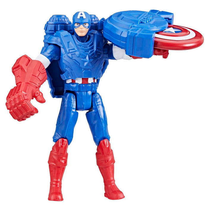 Marvel Epic Hero Series Battle Gear Captain America Action Figure, 4-Inch, Avengers Super Hero Toys for Kids Ages 4 and Up Captain America (Battle Gear)