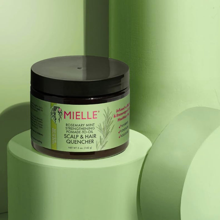 Mielle Organics Rosemary Mint Strengthening Pomade-To-Oil Scalp & Hair Quencher, Nourishes, Conditions & Add Shine, 5 Ounces