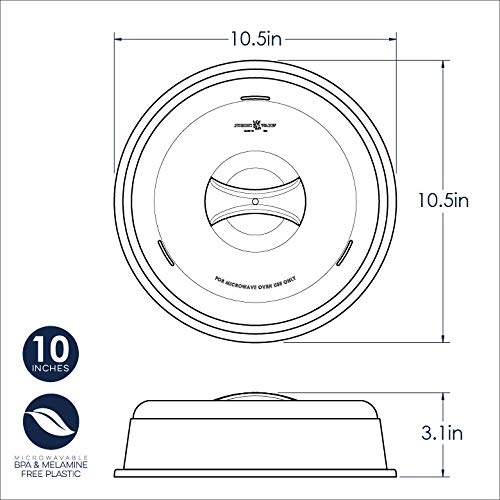 Nordic Ware BPA-free and Melamine Free Plastic Splatter Microwave Cover, 10-Inch (Pack of 2), Clear