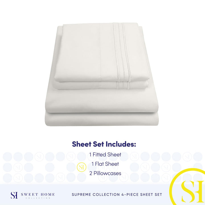 Full Size Sheet Sets - Breathable Luxury Sheets with Full Elastic & Secure Corner Straps Built In - 1800 Supreme Collection Extra Soft Deep Pocket Bedding Set, Sheet Set, Full, Taupe