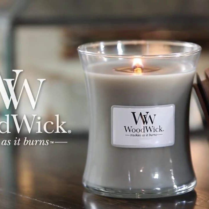 WoodWick Medium Hourglass Candle, Redwood - Premium Soy Blend Wax, Pluswick Innovation Wood Wick, Made in USA WoodWick Medium - Single Pour