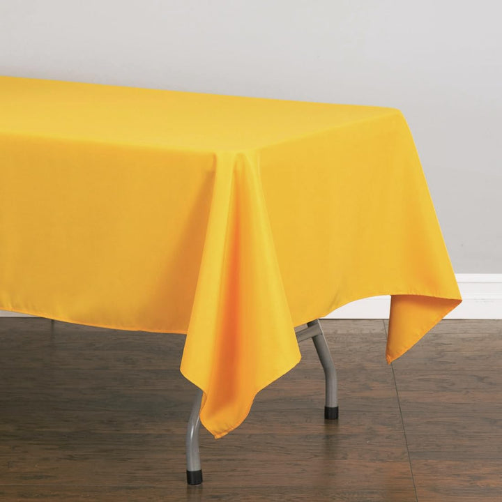 LinenTablecloth Rectangular Polyester Tablecloth, Gold, 60" x 126" 60" x 126"