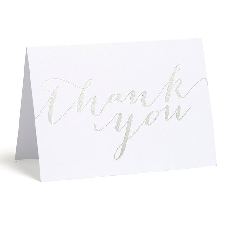 Gartner Studios Silver Foil Thank You Card, 3.5 x 5 inches, Includes Envelopes 50 Count (14269) 50.0