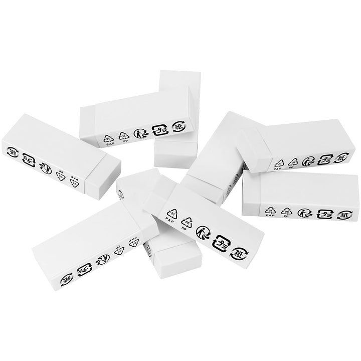 Basics Block White Eraser, 10 pack