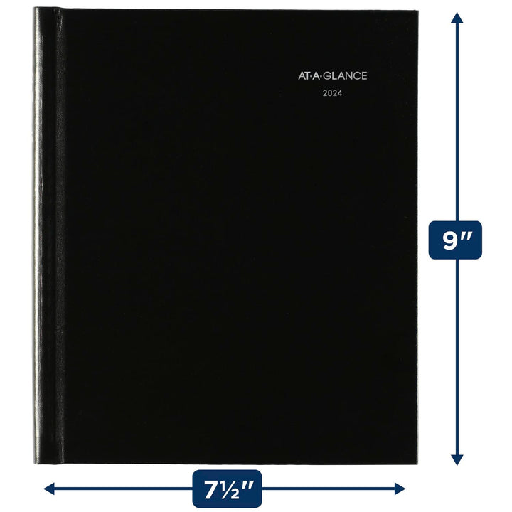 AT-A-GLANCE 2024 Monthly Planner, DayMinder, 7" x 8-1/2", Medium, Monthly Tabs, Hardcover, Black (G400H0024) 2024 New Edition