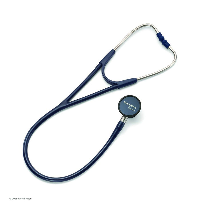 Welch Allyn 5079-271 Harvey Elite Adult Cardiology Stethoscope, Navy, Double-Head Chestpiece, Dual Lumen Tubing, 28"