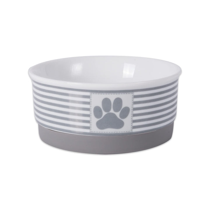 Bone Dry Paw & Patch Ceramic Pet Collection, Small Bowl, 4.25x2", Gray