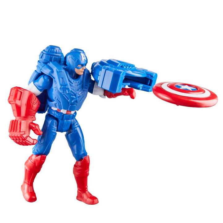 Marvel Epic Hero Series Battle Gear Captain America Action Figure, 4-Inch, Avengers Super Hero Toys for Kids Ages 4 and Up Captain America (Battle Gear)