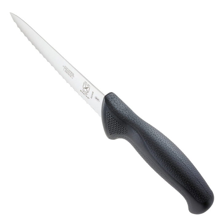 Mercer Culinary M23406 Millennia Black Handle, 6-Inch Wavy Edge, Utility Knife 6" Utility Knife (Wavy Edge)