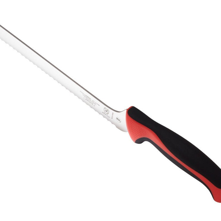 Mercer Culinary Red Millennia Colors Handle, 8" Offset Bread Knife (Wavy Edge) Offset Wavy Edge Bread Knife 8" Offset Bread Knife (Wavy Edge)