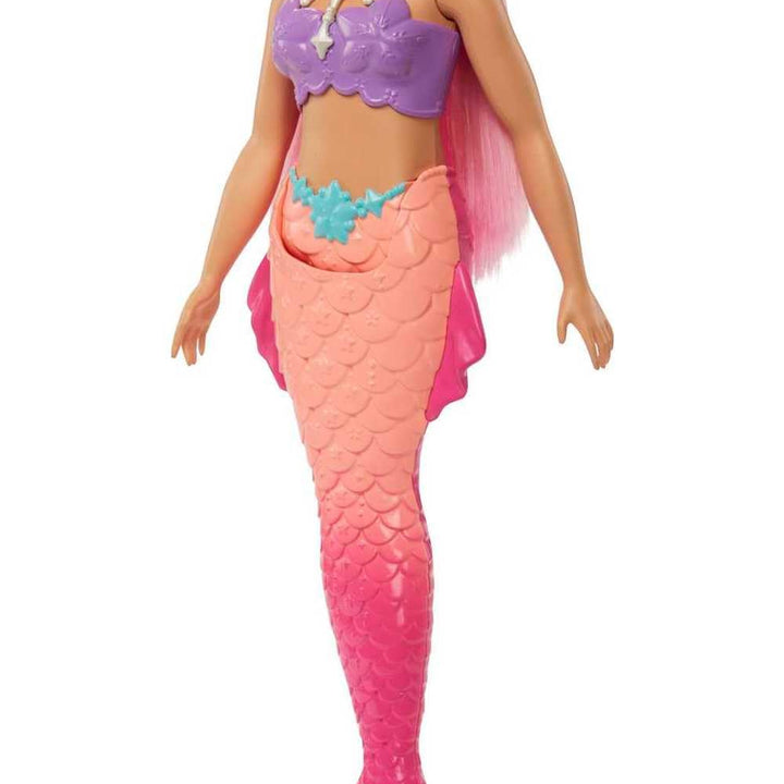 Barbie Dreamtopia Mermaid Doll with Curvy Body, Pink Hair, Pink Ombre Tail & Headband Accessory