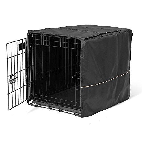 MidWest Homes for Pets Dog Crate Cover, Privacy Dog Crate Cover Fits MidWest Dog Crates, Machine Wash & Dry(Black) Black 24-Inch