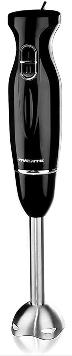 OVENTE Electric Immersion Hand Blender 300 Watt 2 Mixing Speed with Stainless Steel Blades, Powerful Portable Easy Control Grip Stick Mixer Perfect for Smoothies, Puree Baby Food & Soup, Black HS560B