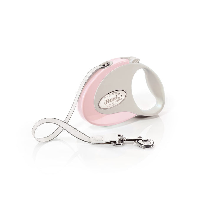 Flexi Style Retractable Dog Leash (Tape), Ergonomic, Durable and Tangle Free Pet Walking Leash for Dogs, 10 ft, Small, Pink/Rose