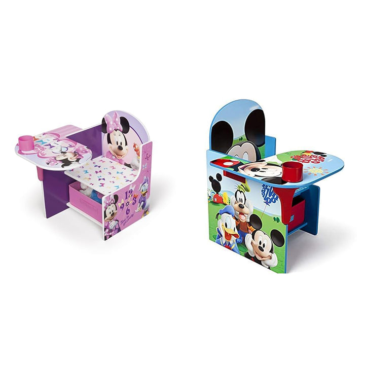 Delta Children Chair Desk with Storage Bin, Disney Minnie Mouse & Chair Desk with Storage Bin, Disney Mickey Mouse Chair Desk + Children Chair Desk