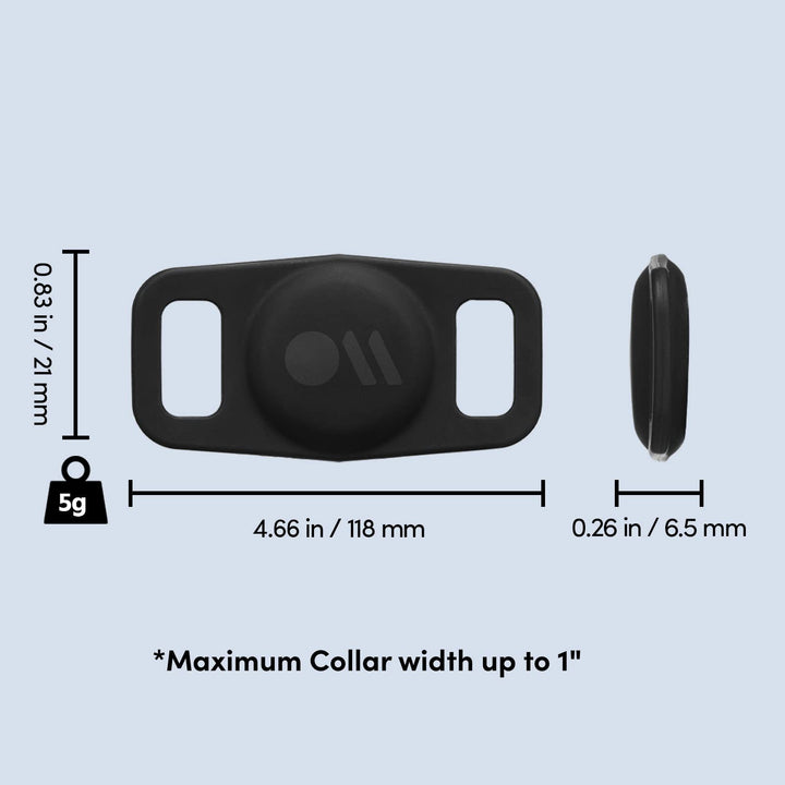 Case-Mate 2 Pack Airtag Dog Collar Holder - Water Resistant Airtag Holder Dog Tag - Lightweight Protective Airtag Case for Dog Collar - Pet Collar Airtag Loop - Compatible w/Cat/Dog Collars - Black Black - 2 Pack